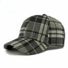 Unisex Plaid Baseball Cap Retro Tartan Checked Structured Hard Top Peaked Cap Warm Autumn Winter Outdoor Sunshade Hat