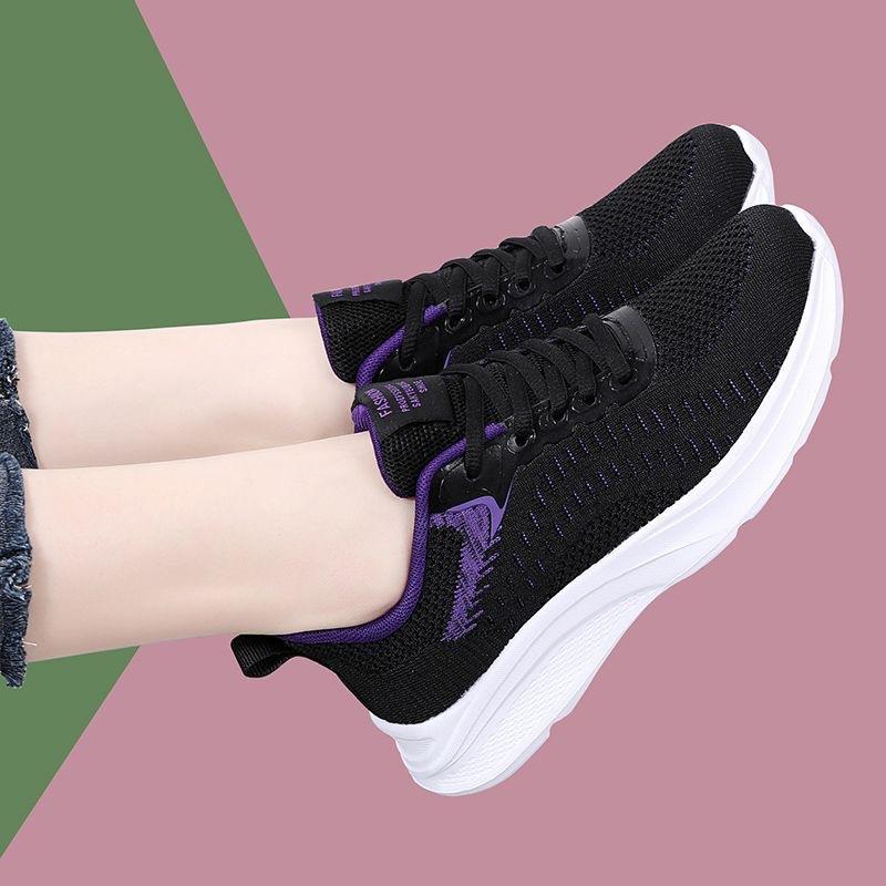 Women's Shoes Season Sports Women's Shoes Soft-soled Casual Travel Shoes Work Shoes Flying Woven Breathable