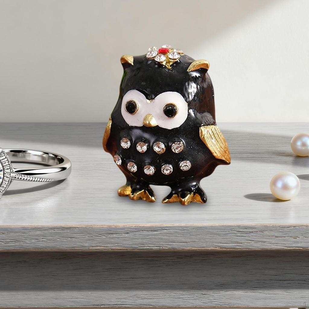 Jewelry Box Owl Trinket Collectible Desktop for Women Organizer Figurine Charms