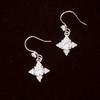 S925 Sterling Silver Diamond Star Dangle Earrings for Women - Japanese & Korean Design, Luxurious & Shiny Five-Pointed Star Accessories.