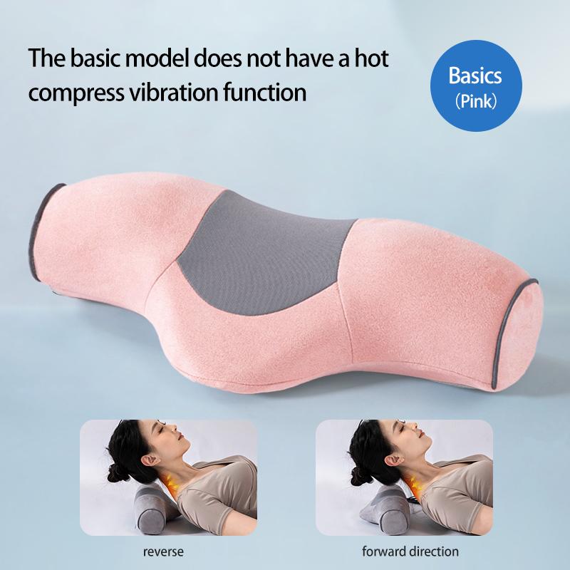 

1 шт. Подушка из пены с эффектом памяти, Подушка для шейного отдела позвоночника с медленным восстановлением, Функция массажа горячим компрессом, Ядро подушки для предотвращения храпа, Шея 38x16x10cm