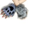Rukavice s vlčí tlapou Faux Fur Kočičí bezprsté palčáky Zimní teplé Cosplay Halloweenské maškarní party Kostýmní doplňky