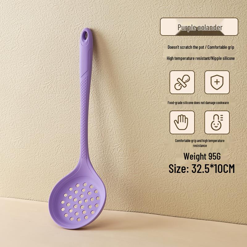 Heat-Resistant Silicone Kitchen Utensil Set: Spatula, Stir Fry Spoon & Soup Ladle