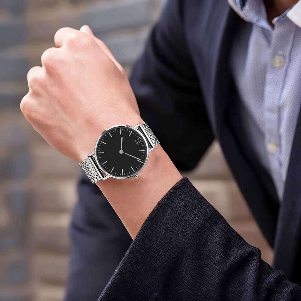 Waterproof Movement Steel Chain Watch Light Luxury Niche Minimalist Wind Steel Mesh Belt Slim Watch Lady