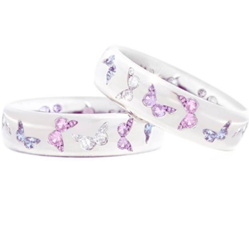 Ελκυστικά Δαχτυλίδια Πεταλούδα σε Χάλκινο Χρώμα για Γυναίκες Δαχτυλίδια με Μπλε Πράσινες Ροζ Λευκές Πέτρες Κοσμήματα