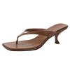 Square head high heels stiletto new fashion toe flip-flops temperament kitten and cool slippers