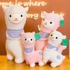 Cartoon Alpaca with Scarf Plush Toys Lovely Animal Sheep Alpacasso Plush Dolls Stuffed Soft Nice Birthday Xmas Gift