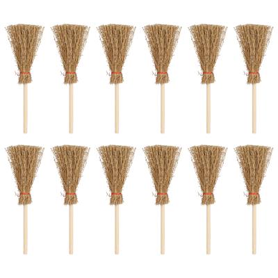 20pcs Mini Broom Decorations with Red Rope Creative Prop for Kids