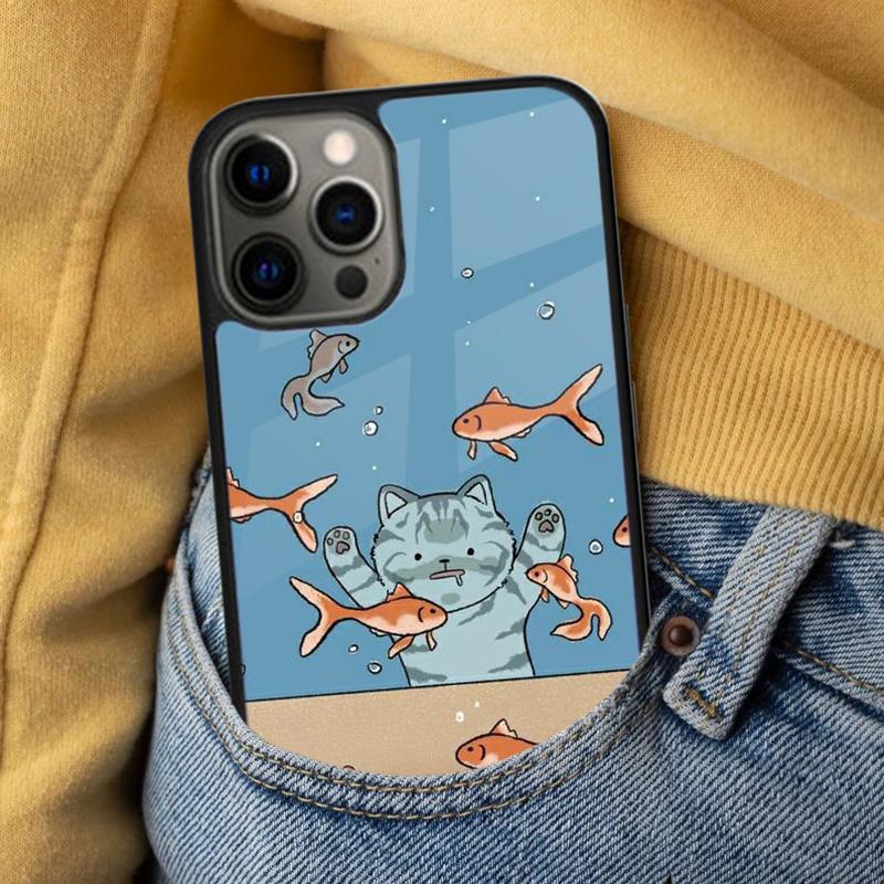 Cute Animal Cat Coffee Soft Phone Case for iPhone 17 Air 16e Pro max 15 Pro 13 14 Plus 11 12 MagSafe Magnetic Coque