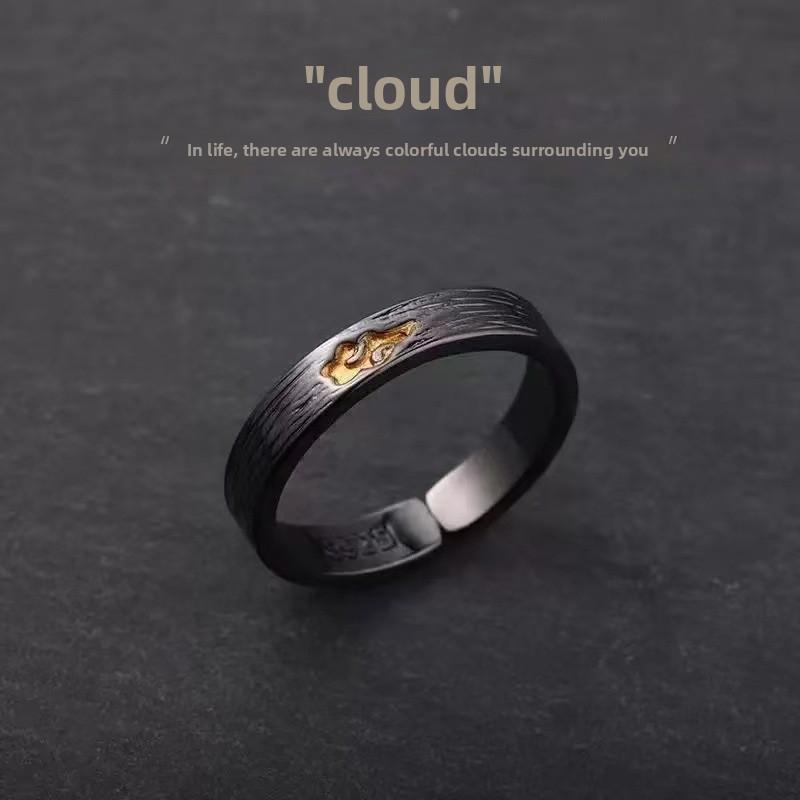 Ring Men's Tide Advanced Sense Index Finger Female Couple Ring Niche Design Titanium Steel Does Not Fade