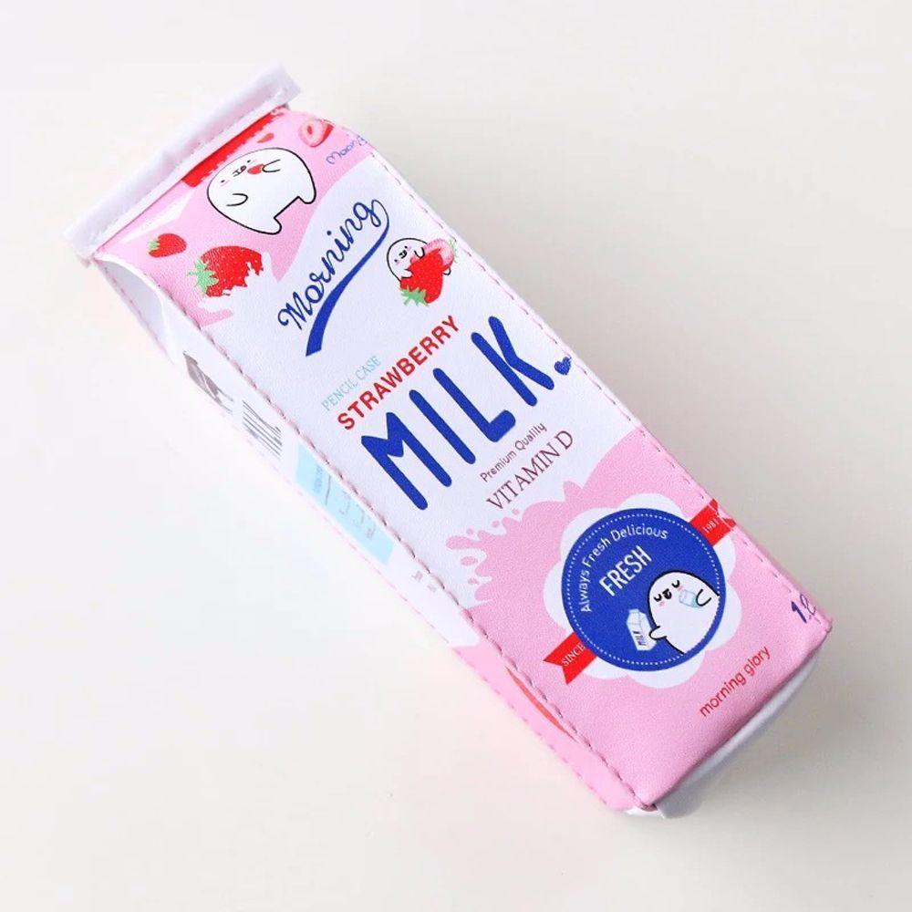 

Big Storage Cartoon Morning Milk School Stationery Pencil Case Fruit Milk Carton Pencil Box Pen Bag 05