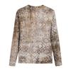Women's Fashion Casual Long Sleeve Vintage Printed  Neck Top