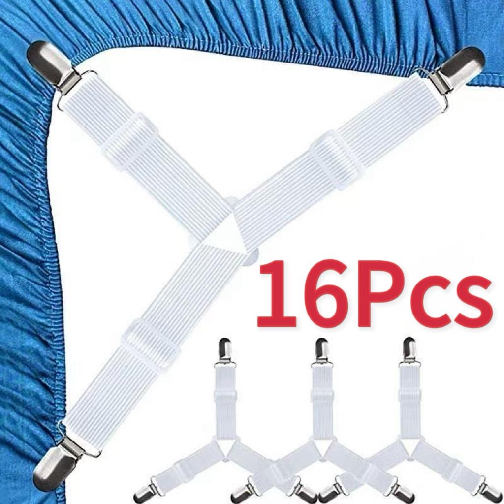 4PCS/Set Elastic Bed Sheet Grippers Adjustable Belt Fastener Clips Mattress Cover Blankets Holder Sofa Fixation Organize Gadgets
