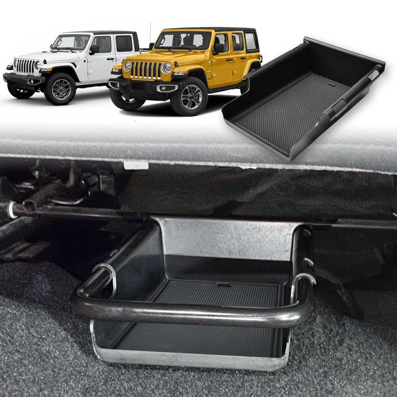 Front Under Seat Storage Organizer for Jeep Wrangler JL JLU 2018-2025 & Gladiator JT -2025 Lower Hidden Storage Box Car Tray