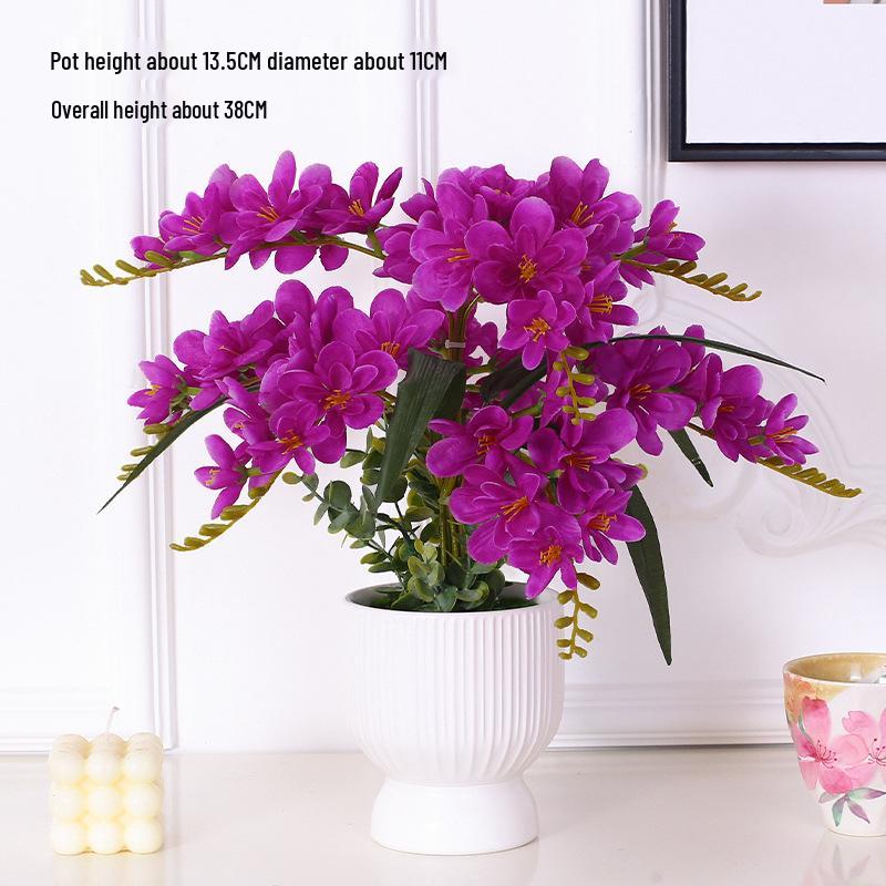 Artificial Phalaenopsis Flower Set: Indoor TV Cabinet Decor