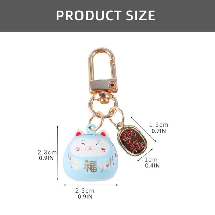 Japanese Cartoon Lucky Cats Keychain Pendant Ornament Metal Bells Animal Bag Keyring Charm for Gifting and Decoration