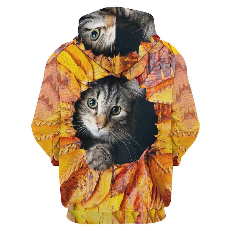 Cute Cat Graphic Hoodie Men Clothing 3D Kawaii Cats Printed Hoodies Kids Tops Women Harajuku Fashion y2k Pullovers Hooded Hoody