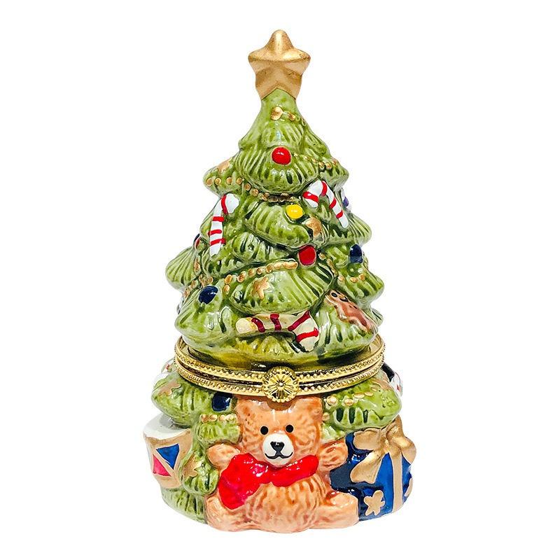 1pc Christmas Tree Candle Holder Festive Decor Painted Ornament Aromatherapy Cup Scented Container for Holiday Atmosphere