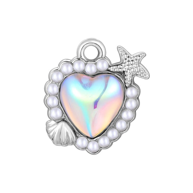 Stainless Steel Charms Crystal Zircon Cherry Moon Star Heart Bow Knot Sun Pendant Beads For Jewelry Making Woman DIY Accessories