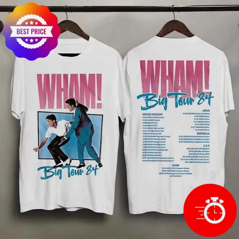 Wham Big Tour 84 White T-Shirt Double Sides S