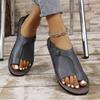 Women's New Plus Size Flat Ankle-Wrap Sandals Buckle Casual Style
