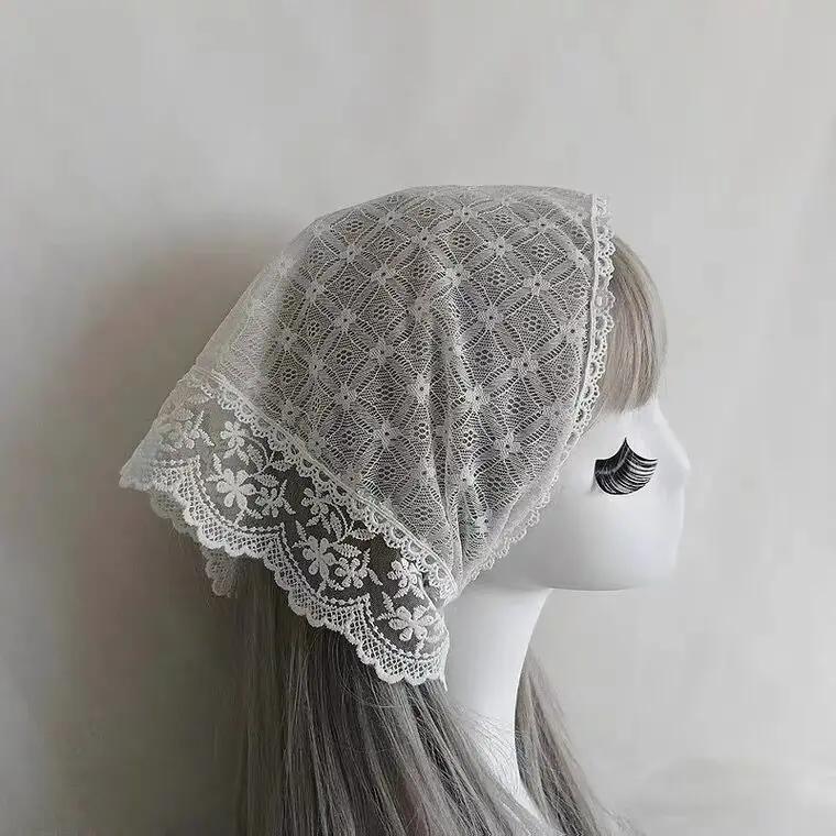 Lolita Cap Maid Cosplay Vintage Lace Bonnet Ruffled Hat Women Girls Pumpkin Cap Lace-up Adjustable Hat