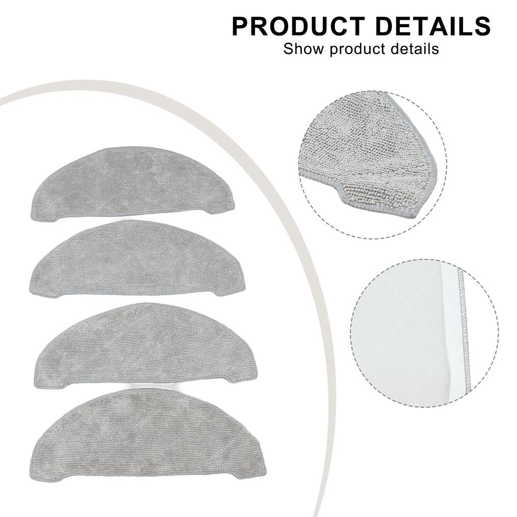 4pcs Mop Cloth Kit Replacement Mopping Cloth For Vexilar W9   Robot Vacuum Cleaner Microfiber Vacuum Cleaner Cloth