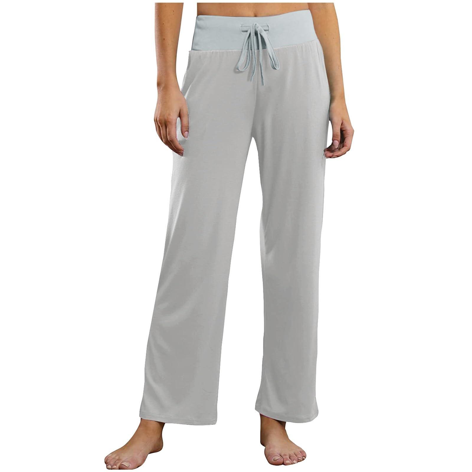 

Женские эластичные брюки с высокой талией, повседневные активные брюки с широкими штанинами и длинными брюками, брюки с карманами XS винный