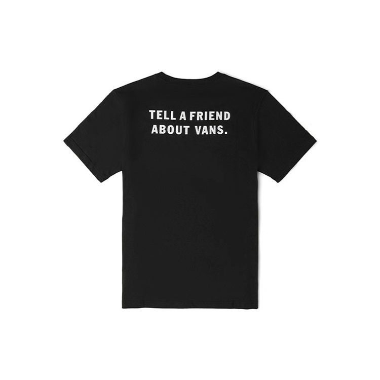 Vans Summer Printed Classic Logo Loose Short Sleeve T-Shirt Unisex Tops Black VN0A5H63BLK