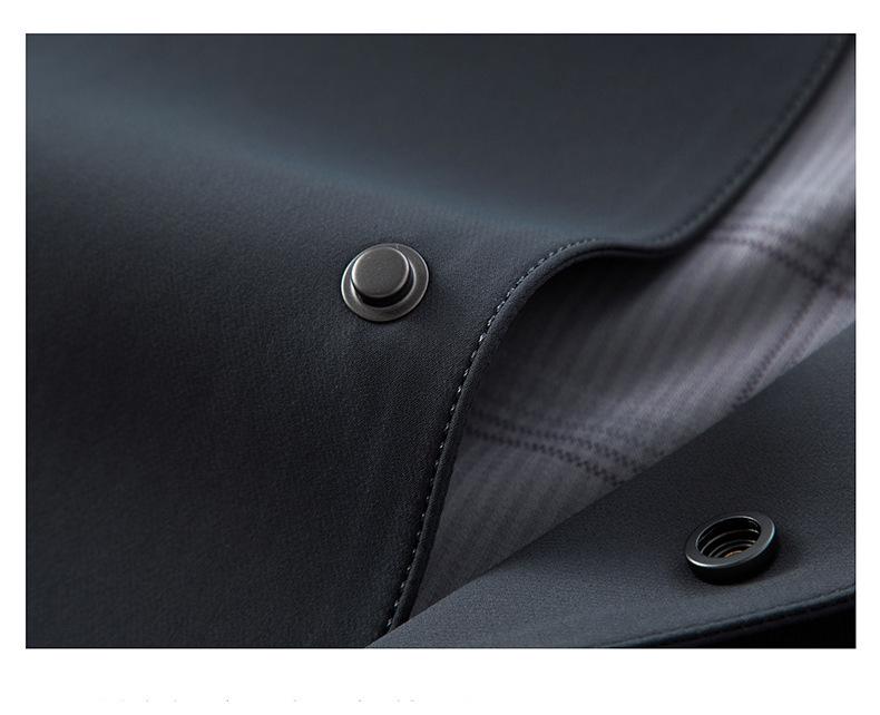 2025 Men's Spring/Autumn Business Jacket - Middle-Aged Fashion, Solid Color Lapel, Outdoor Administrative Style