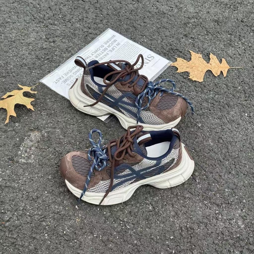 Mesh Double Shoelaces Dad Shoes Autumn Fashion Splicing Versatile Sports Casual Shoes Trendy Shoes