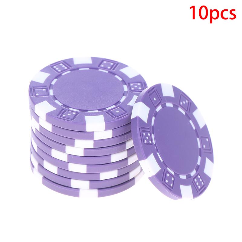 10 Pcs Abs Plastic Poker Chips Casino Texas Hold'Em Poker Metal Coins 11.5G Chips Poker Game Chip Set Accessories