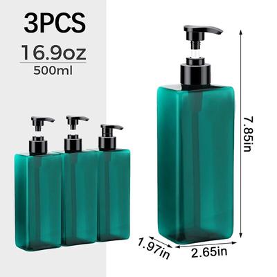 3/1Pcs Plastic Shampoo Conditioner Dispenser Bottles Bathroom Empty Refillable Pump Lotion Bottle Cosmetic Soap Containers Set