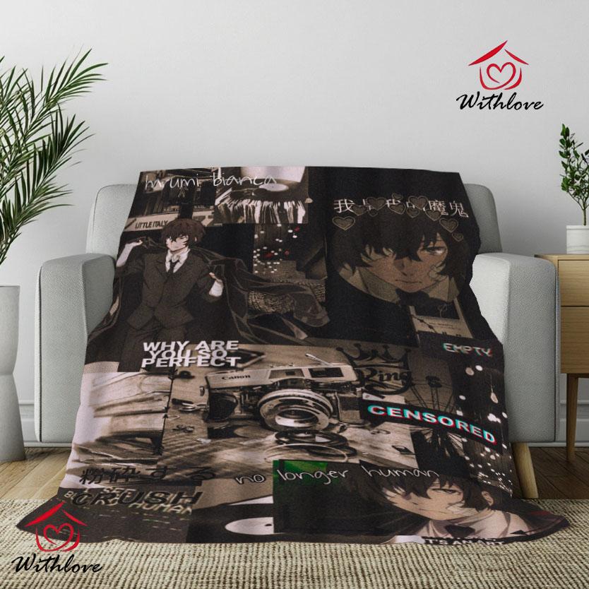 Dazai Bungo Stray Dogs Flanell-Kuscheldecke für Schlafzimmer Anime Dekoratives Sofa Picknick Nickerchen Decke Heimdekoration Geschenk 70x200cm
