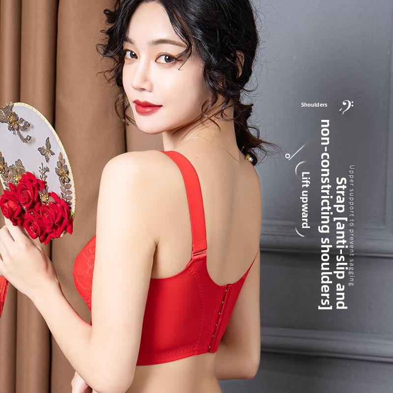 Damer i store størrelser Full cup uten spiler Bryst Stor og Liten Justering Par Bryst-BH