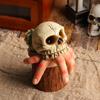 Halloween Skull Simulation Hand Ornaments Horror Festival Resin Skull Conch Hand Decorations For Home Party