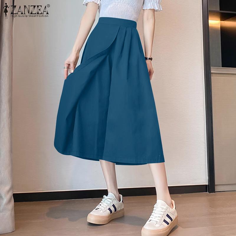 

ZANZEA Women Casual Elastic Waist Summer Loose Capri Pants S