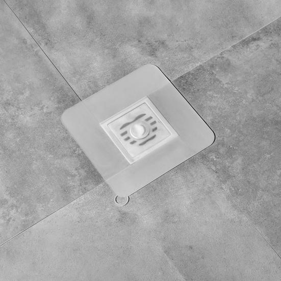 Copertura Quadrata per Scarico a Pavimento con Anello di Sospensione, Tappo Universale in Silicone per Doccia e Vasca da Bagno, Tappetino Deodorante Anti-Odore per Scarico Bagno Cucina Lavanderia