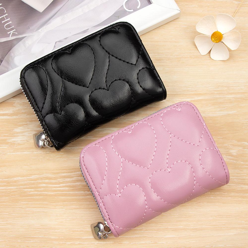 Simple and Sweet Love Universal Zipper Multi-card Organ Card Bag Change Bag Female