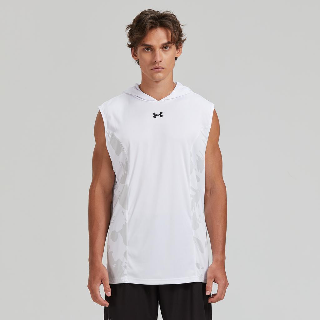 Under Armour Sports Running Fitness Basketball Moisture Wicking Quick Dry Hooded Sleeveless Vest Unisex Vests White 24500001-100