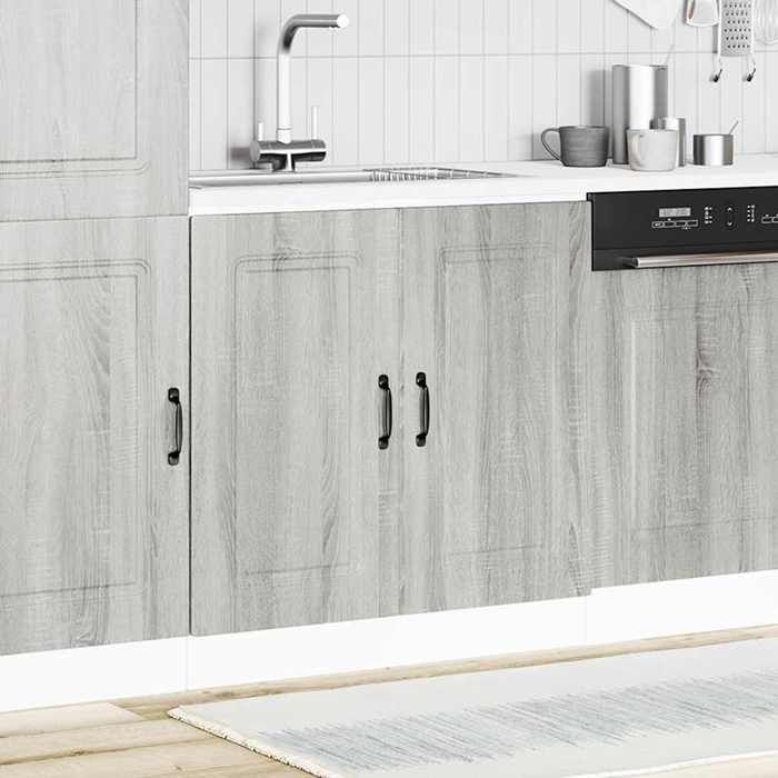 VidaXL Meuble bas pour évier Kalmar chêne sonoma bois ingénierie, meuble bas de cuisine, meuble bas de cuisine avec porte 853453
