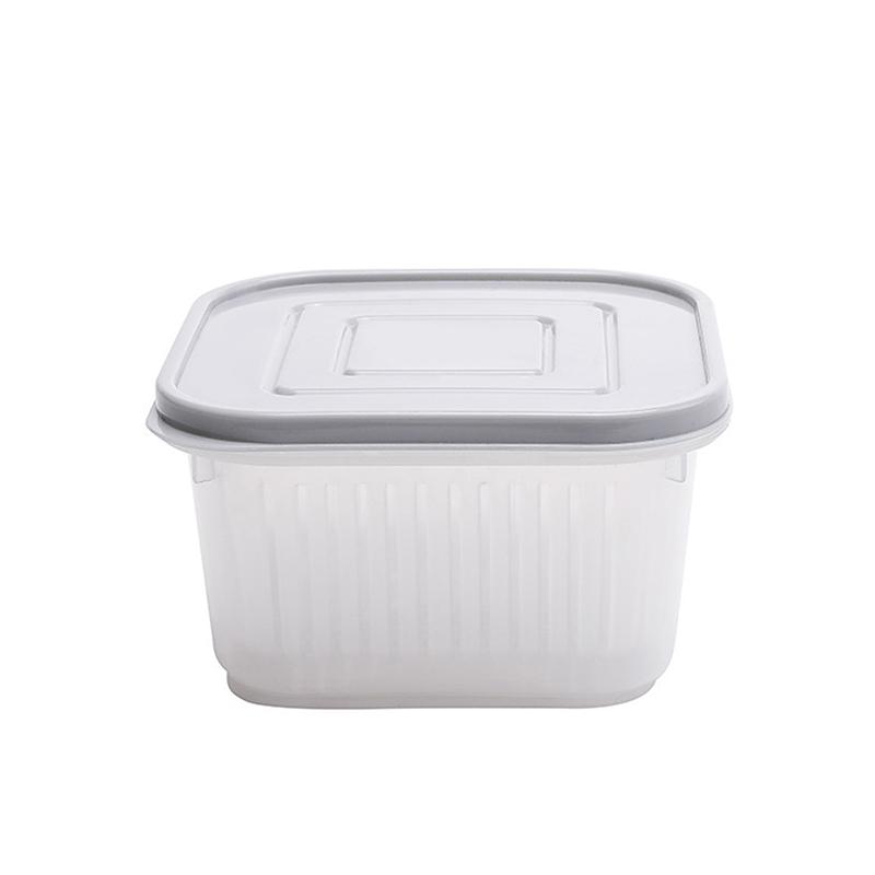 Двойной слой дренажной корзины для мяса лука имбиря прозрачный контейнер для хранения продуктов овощей фруктов холодильник ящик для хранения 535₽