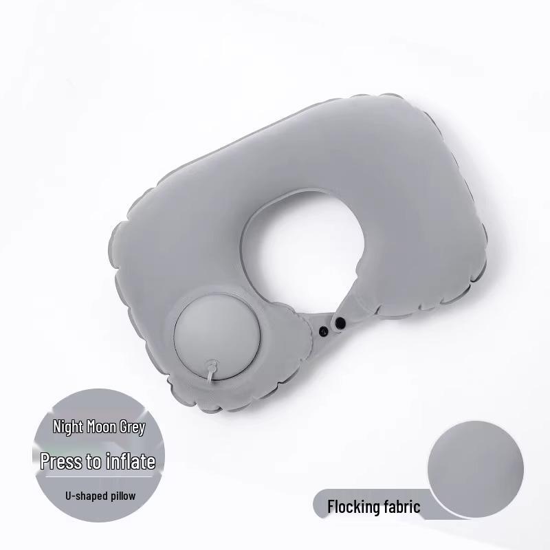Inflatable U-shaped Neck Support Pillow for Travel - Portable and Press-type for Car & Airplane Comfort
