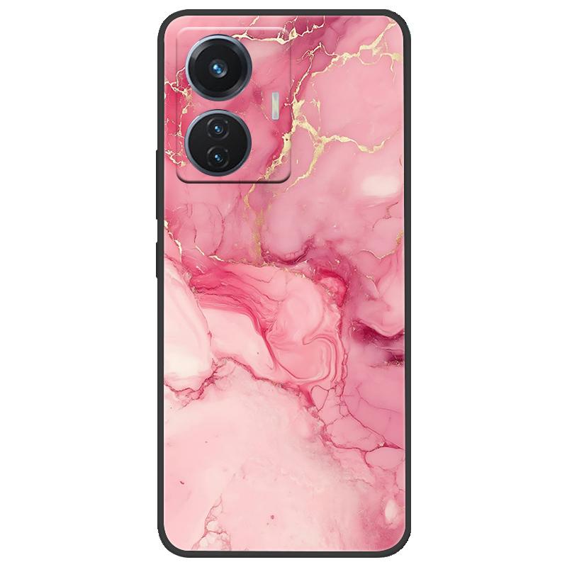 For Vivo T1 4G Y55 4G iQOO Z6 44 W V2153 Case Marble Soft Matte Silicone Back Cover For Vivo T1 44W Full Coverage Phone Shell