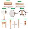 13PCS Children Percussion Musical Toy Educational Early Learning Wooden Percussion Instruments Kit