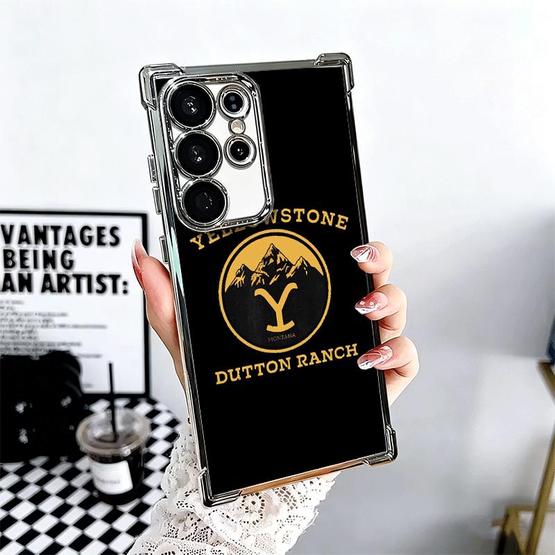 

Y-Yellowstones TV Soft Phone Case For Samsung Galaxy S26 Ultra S25 Edge S24 FE S23 Plus S22 S21 + S20 Plating Anti-Fall Fundas Samsung S24 FE