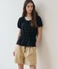 Deuloupisumeon Ribbon Puff Sleeve Blouse [Black]
