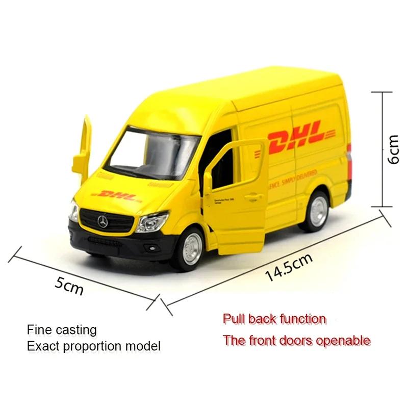 

1:36 RMZ CITY Sprinter (DHL) Alloy Diecast Car Model Toy With Pull Back For Children Gifts Toy Collection Gift for Birhday жёлтый