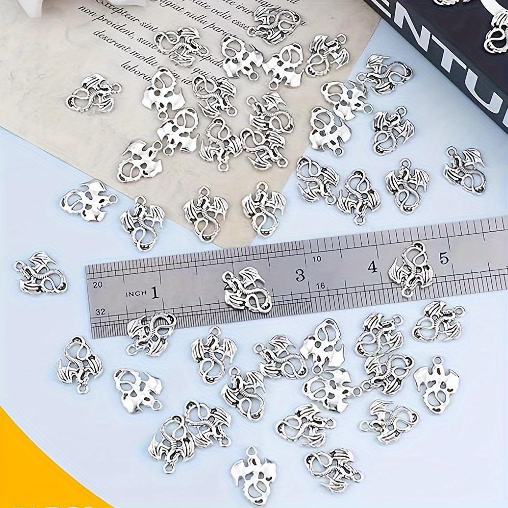 10/20/40pcs Creative Flying Dragon Shape Ancient Silver Ancient Blue Dragon Shape Pendant Alloy Pendant Versatile Personalized Animal Accessories