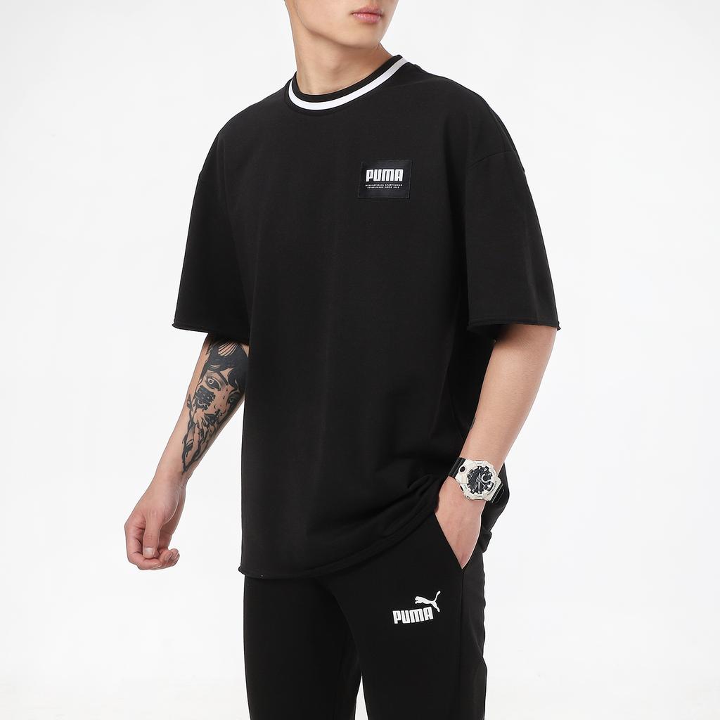 Puma Loose Sport Round Neck Short Sleeve T-Shirt Men Tops Black 845861-01